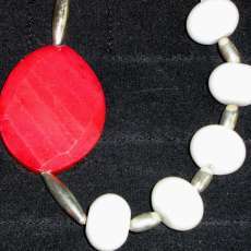 Cherry Quartz & White Coral Necklace
