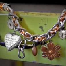 Brown Charm Necklace with Luke Scripture