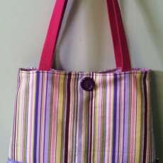 Purple and Pink Stripey Pastel Tote