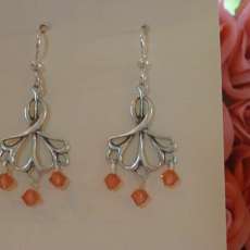 Beautiful sterling silver chandelier earrings with Genuine Swarovski beads