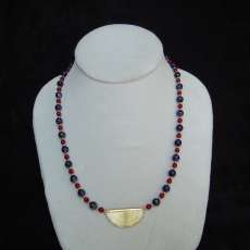 Carnelian, Lapis Lazuli, and 14 K Gold Filled Necklace
