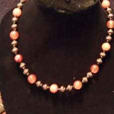Handmade Necklace and Earring Set of Orange and Copper Beads