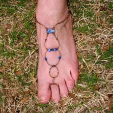 sodalite and copper slave anklet brockus creations 3080