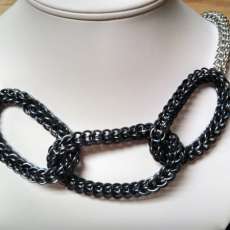 Gunmetal and Silver Persian Weave Necklace