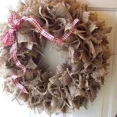Burlap door wreath Country Primitive