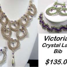 Victorian Crystal Lace Bib Pendant Set