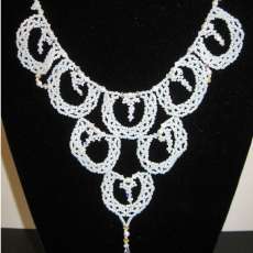 Victorian Crystal-Pearl Lace Bib Pentant Set
