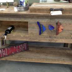 Rustic Cooler / Wine Table / Outdoor Bar / Beverage Center from Reclaimed Wood