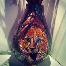 Jaguar Gourd Vase