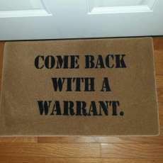 Accent welcome mat with funny saying