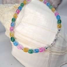 Beaded and crystal anklets