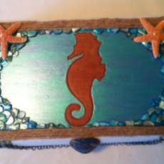 Hand Carved Seahorse Cigar Box Jewelry Box