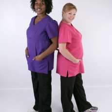 Women's Scrub Top.  "Solid" Collection. Pink or Purple