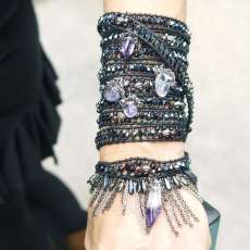 Amethyst Crystal long wrap bracelet