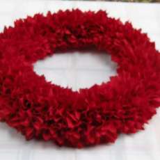 18 inch Holiday Fabric Wreath - Red