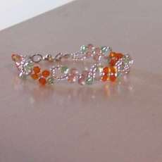 Orange and Peach Crystal Bracelet