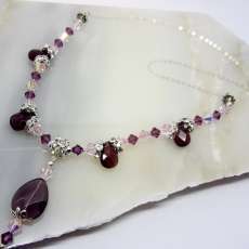 Amethyst & Crytsal Sterling Silver necklace