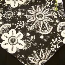 Handmade Black & White 36 In. Floral Decor Table Runner