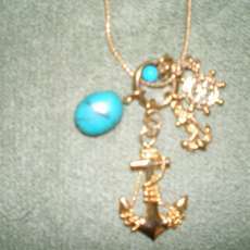 Gold tone Anchor Charm Sailor Sailing Pendant