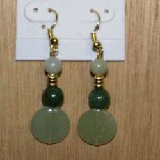 Dangle earrings with Green Jade & Aventurine gemstones