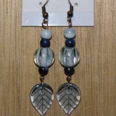 Dangle earrings with Blue Jade & Lampwork Beads