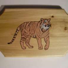 10" x 7 1/2" Hand Painted Tiger