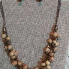 Crochet Necklace and Earring Set
