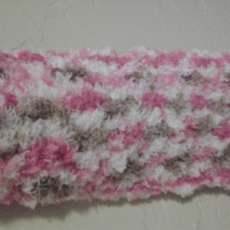 Pink/Brown/White Fuzzy Scarf