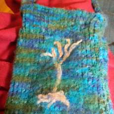 Wool Felted Bag with Tree of Life
