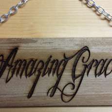 Laser Engraved Cedar Sign - Amazing Grace