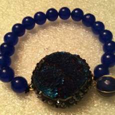 Royal Blue Druzy bracelet