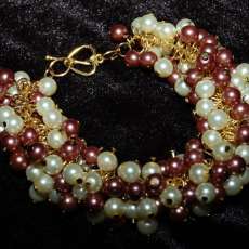 Pearls and Gold Ringlets Bracelet