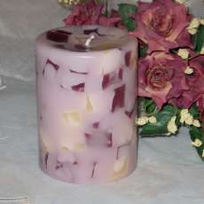 3x4 Black Raspberry Vanilla scented pillar candle chunk style