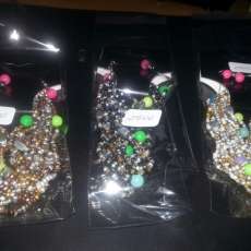 item # 2500 multi seed braclet bead stretch w/earrings