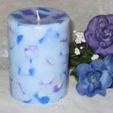 3x4 Freesia scented pillar candle chunk style