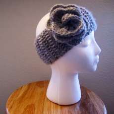 Gray Rose Headband