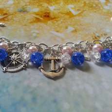 Navy charm bracelet