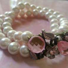 Pearl crystal slide bracelet