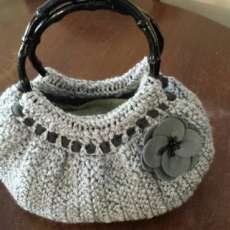 Grey Crocheted Handbag