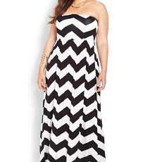 Plus size. Chevron Dress Black and White Size 2X
