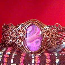 Pink Crazy Lace Agate Bangle