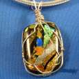 silver Wire wrapped Dichrois Glass